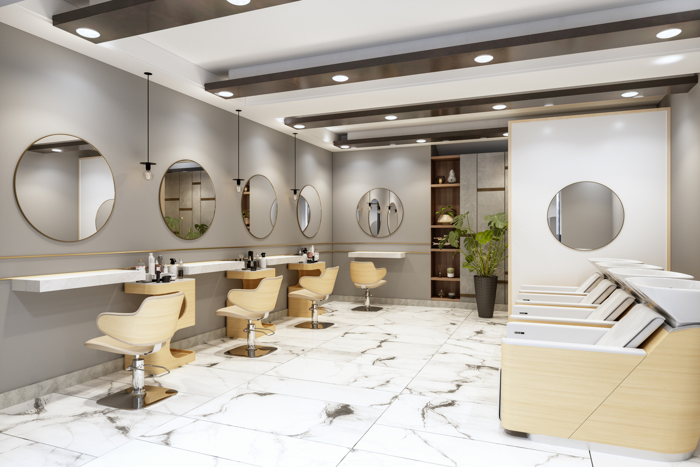 Interior Of Modern Hair Salon