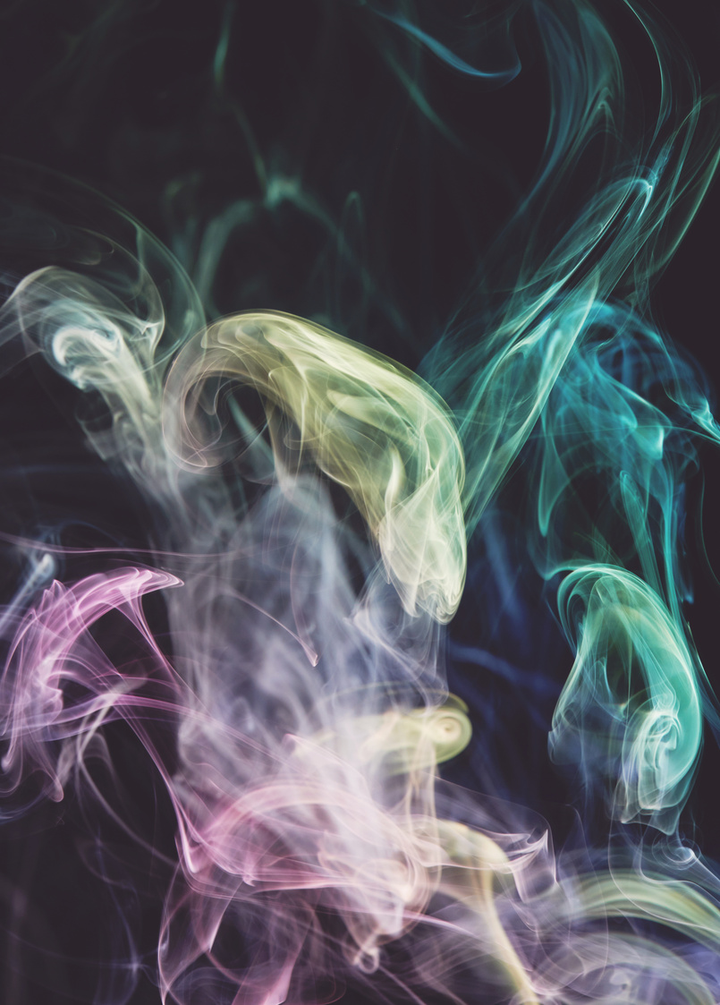 Colorful abstract shape smoke